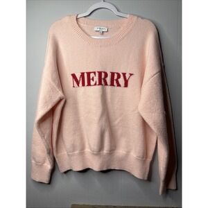 GILLI Women's Large Pale Pink MERRY SWEATER EUC